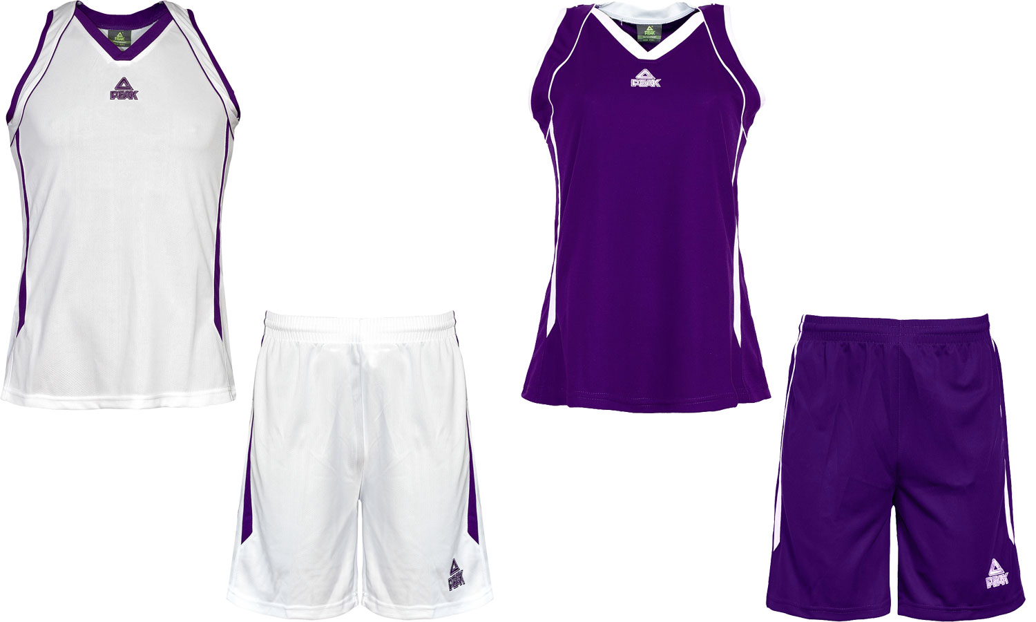 PEAK Damen Basketballtrikotset (weiß/lila-lila/weiß)