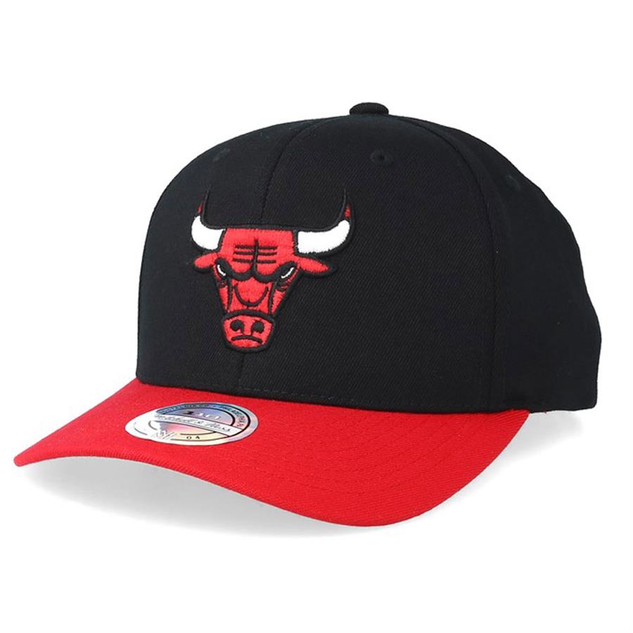 Mitchell & Ness 110 CHICAGO BULLS Curved 2 Tone NBA Cap schwarz/rot