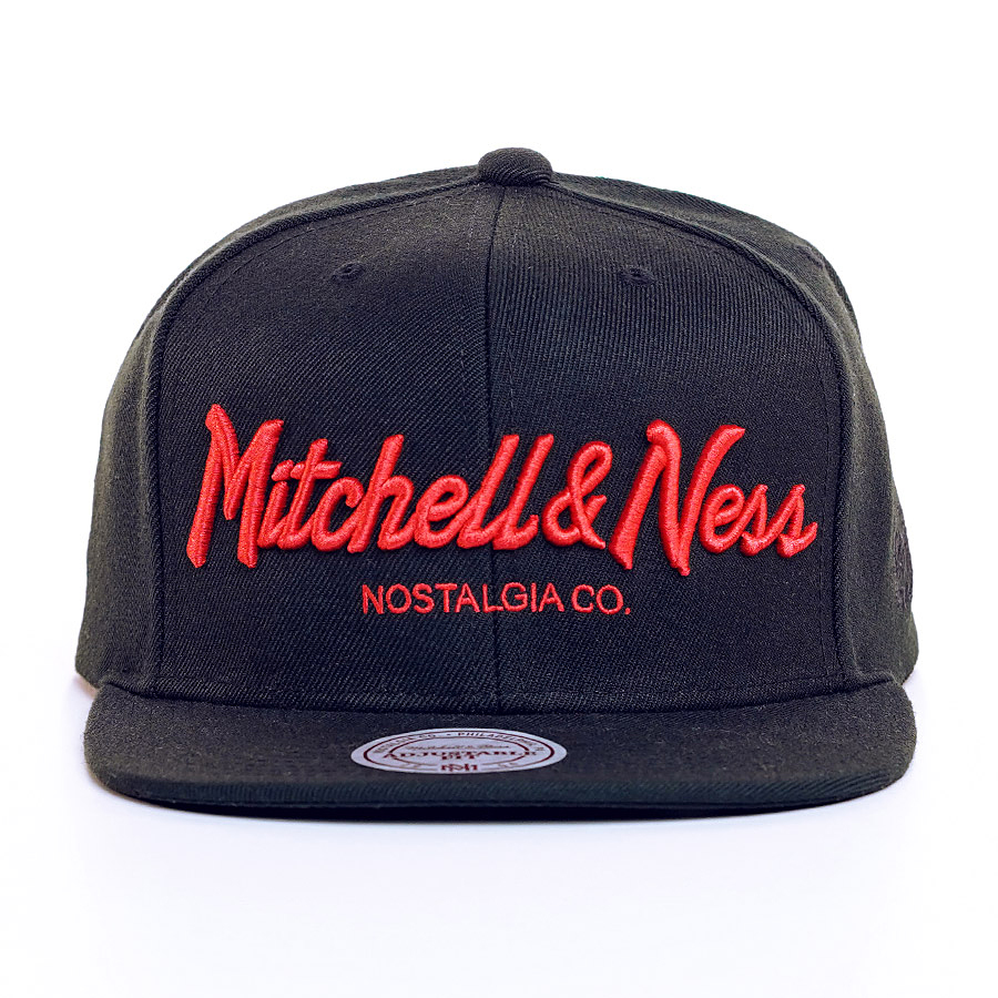 Mitchell & Ness Flat  Own Brand Pinscrip Snapback Cap Own Brand Pinscript schwarz/rot