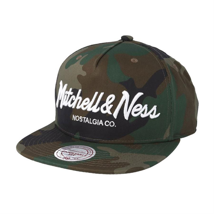 Mitchell & Ness Flat Own Brand Pinscript Snapback Cap woodland camo