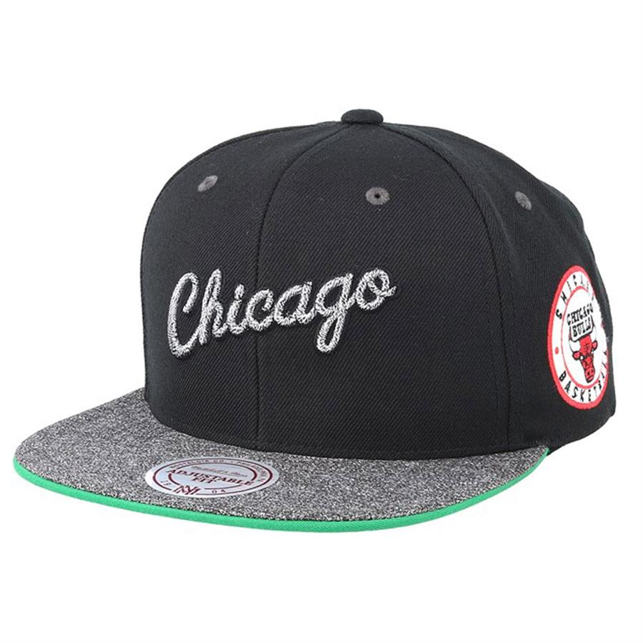 Mitchell & Ness CHICAGO BULLS NBA Melange Patch Cap schwarz/grau