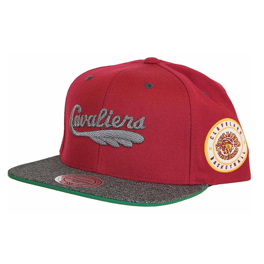 Mitchell & Ness CLEVELAND CAVALIERS HWC Melange Patch Cap weinrot/grau