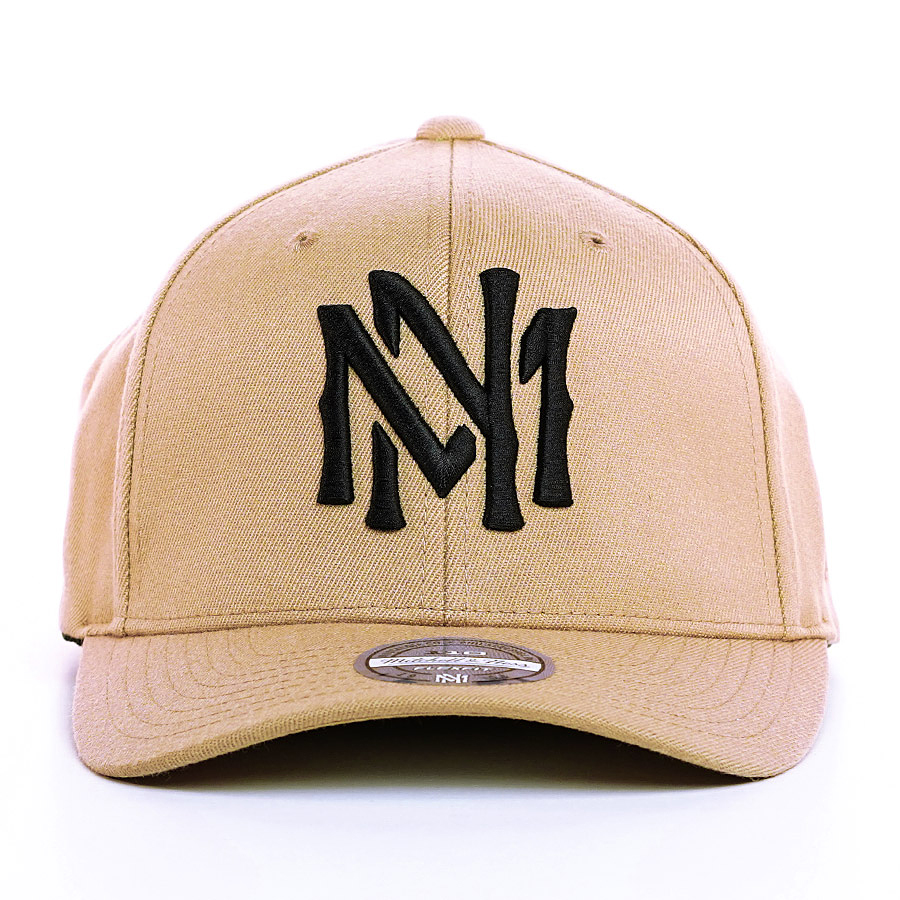Mitchell & Ness 100 Curved Own Brand Interlock Snapback Cap beige/schwarz