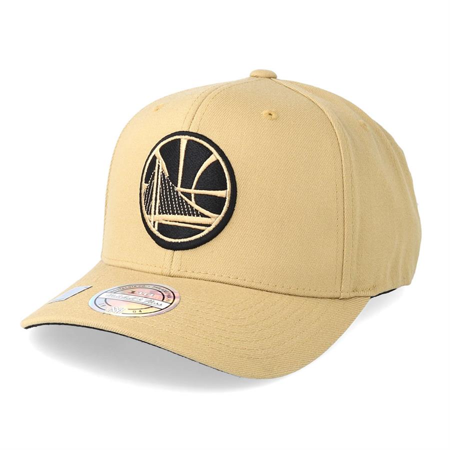 Mitchell & Ness 110 GOLDEN WOORIORS Curved The Sand & Black NBA Cap beige