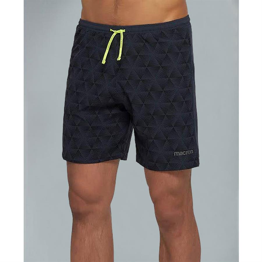 macron OSCAR BOSTON Laufshorts schwarz mit grauem Print