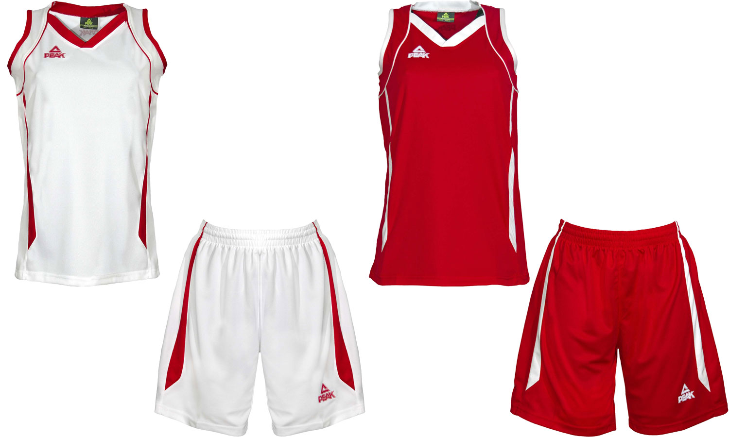 PEAK Damen Basketballtrikotset (rot/weiß-weiß/rot)