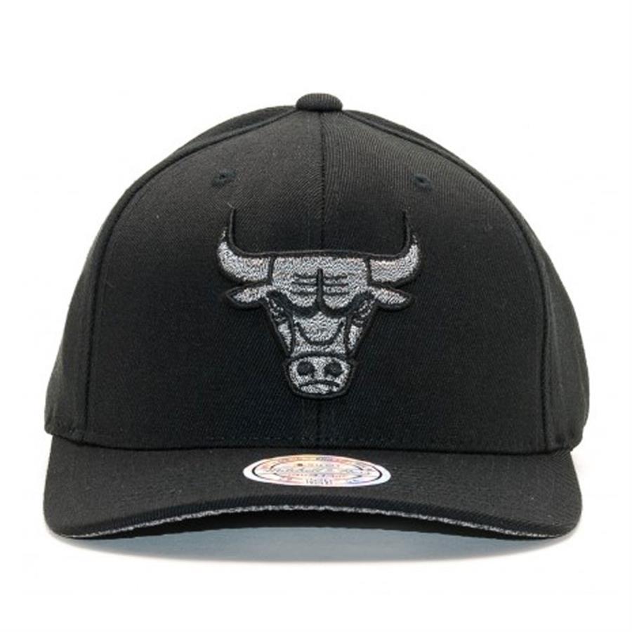 Mitchell & Ness 110 CHICAGO BULLS Curved Melange NBA Cap schwarz