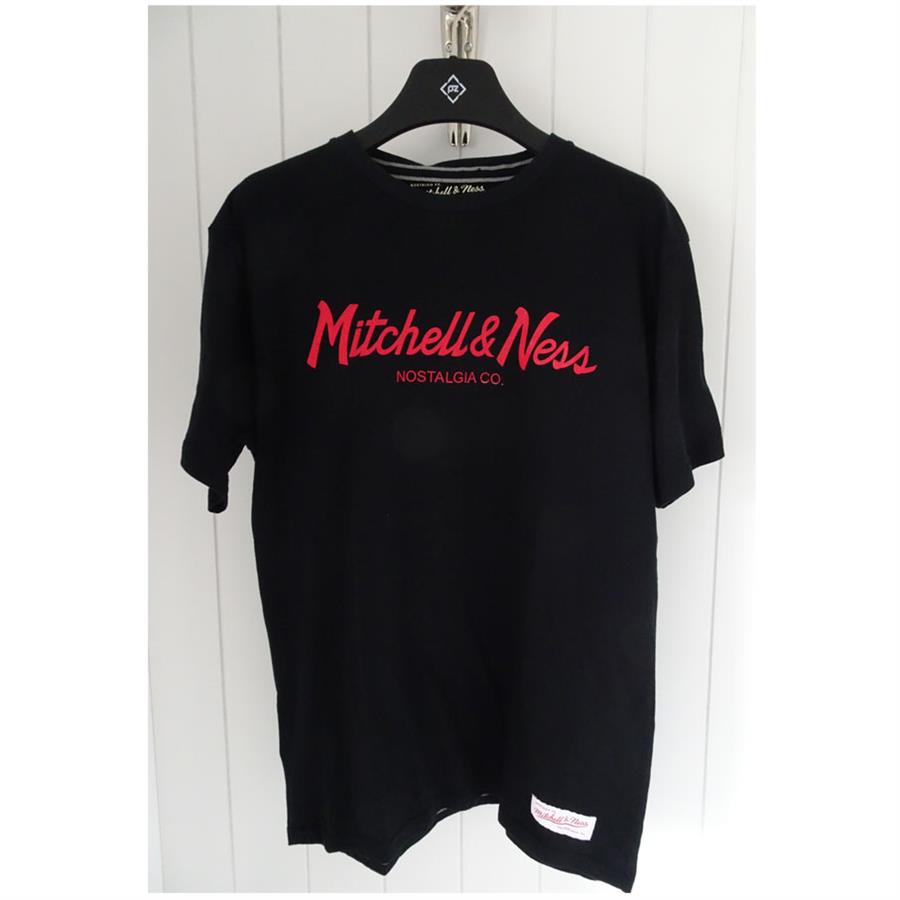 Mitchell & Ness Herren Tee Red Pop Pinscript OB schwarz