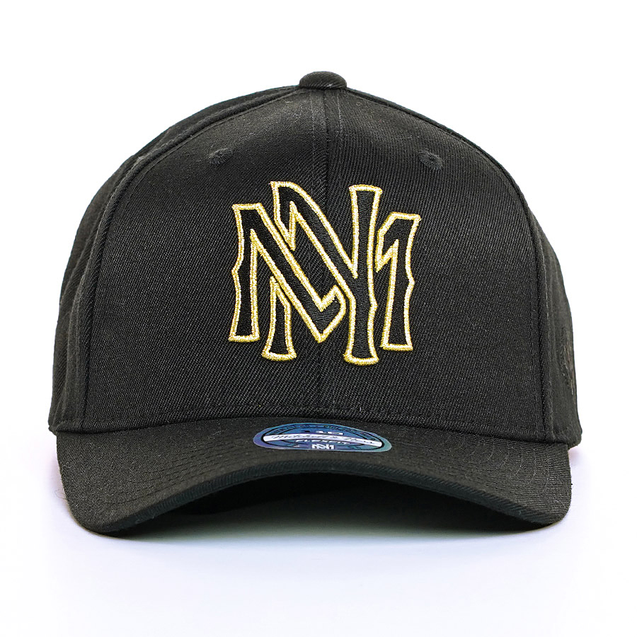 Mitchell & Ness 100 Curved Own Brand Interlock Snapback Cap schwarz/gold