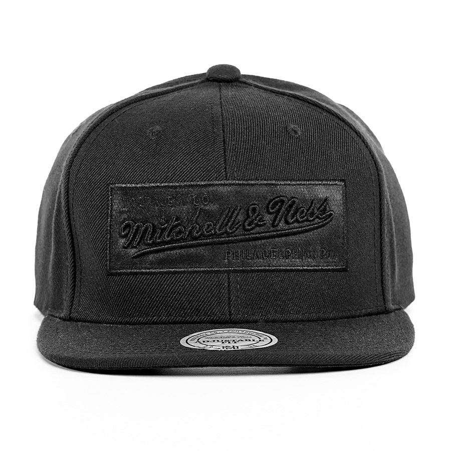 Mitchell & Ness Flat Box Logo Own Brand Snapback Cap schwarz
