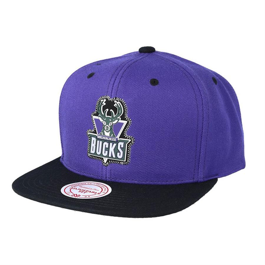 Mitchell & Ness MILWAUKEE BUCKS HWC Zig Zag Cap purple