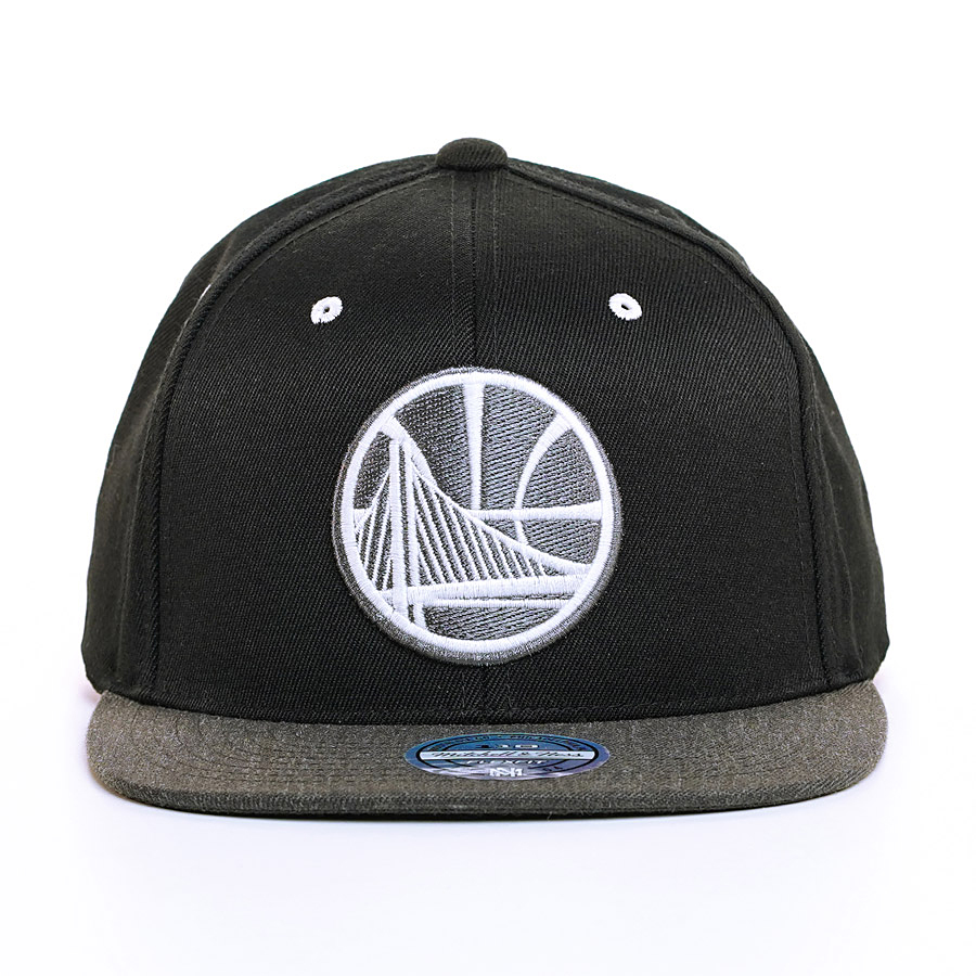 Mitchell & Ness 110 GOLDEN STATE WARRIORS Flat 3 Tone Cap schwarz/anthrazit
